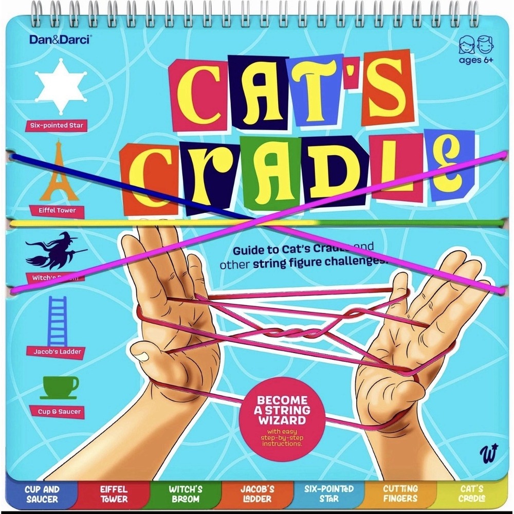 Dan&Darci Cat's Cradle String Game Book w/String - Step by Step Illustrated